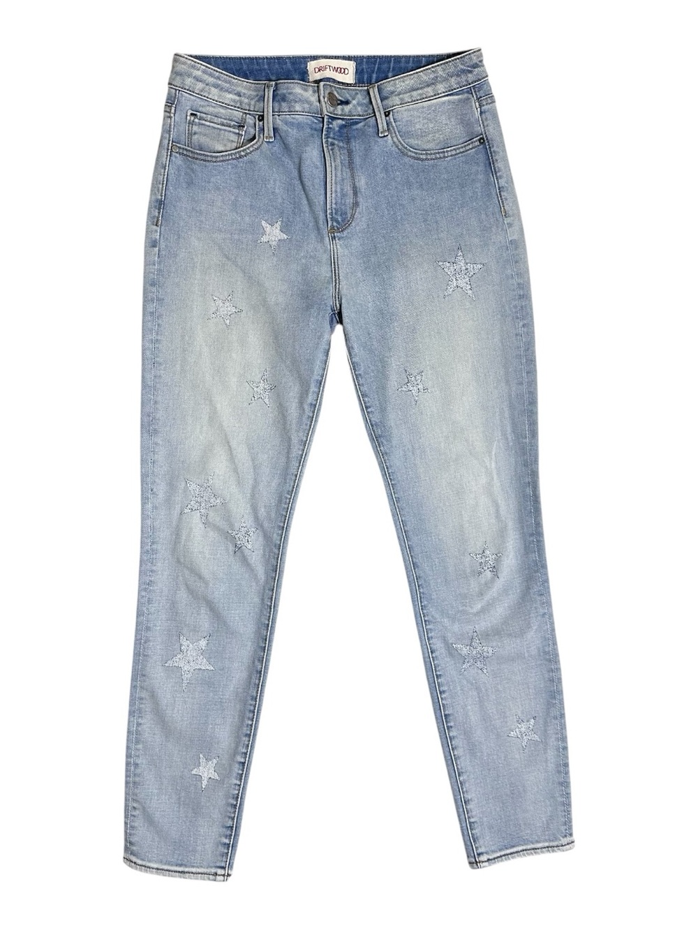 Driftwood x Free People Jackie High Rise Star Blue Jeans Sz.28x28” Boho Festival